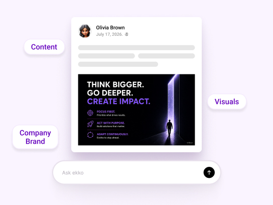 ekko platform interface showing AI content generation and brand alignment