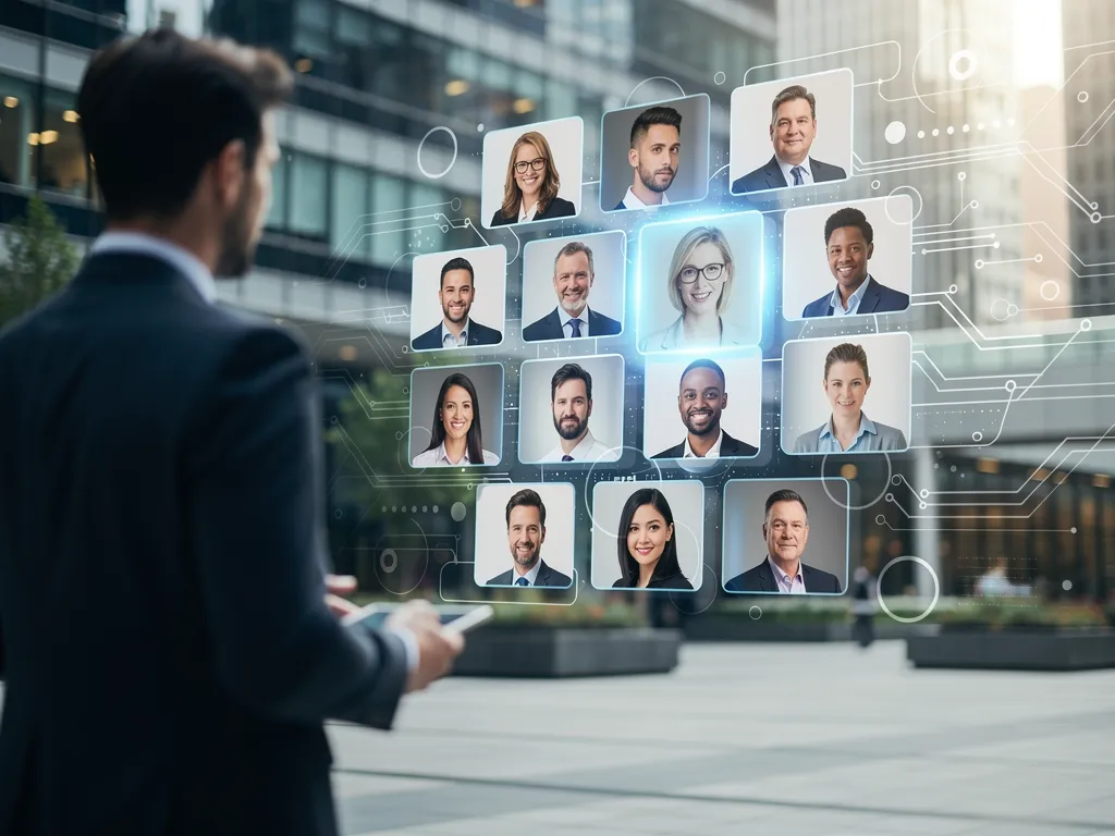 Professional reviewing AI-optimized LinkedIn profile dashboard