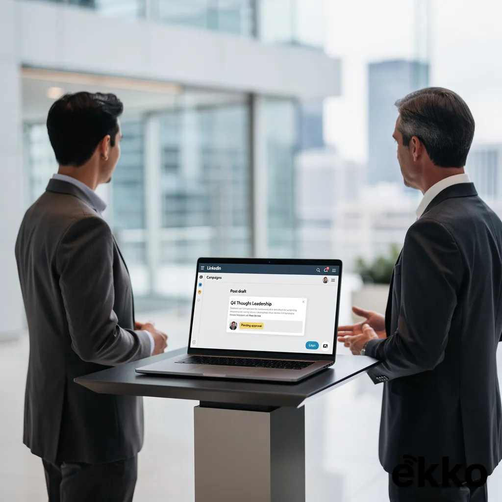 Enterprise LinkedIn programs often stall because approval happens through scattered documents and email chains rather